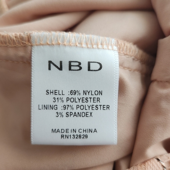 NBD Revolve Brianna Lace Blush Pink and Black Mini Dress - Picture 5 of 6